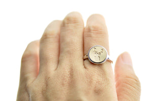 Antler Signet Ring - Backtozero B20 - 12m, 12mm ring, 12mn, Animal, Antler, Deer, deer stag, her, ring, signet ring, size 7, size 8, wax seal, wax seal ring