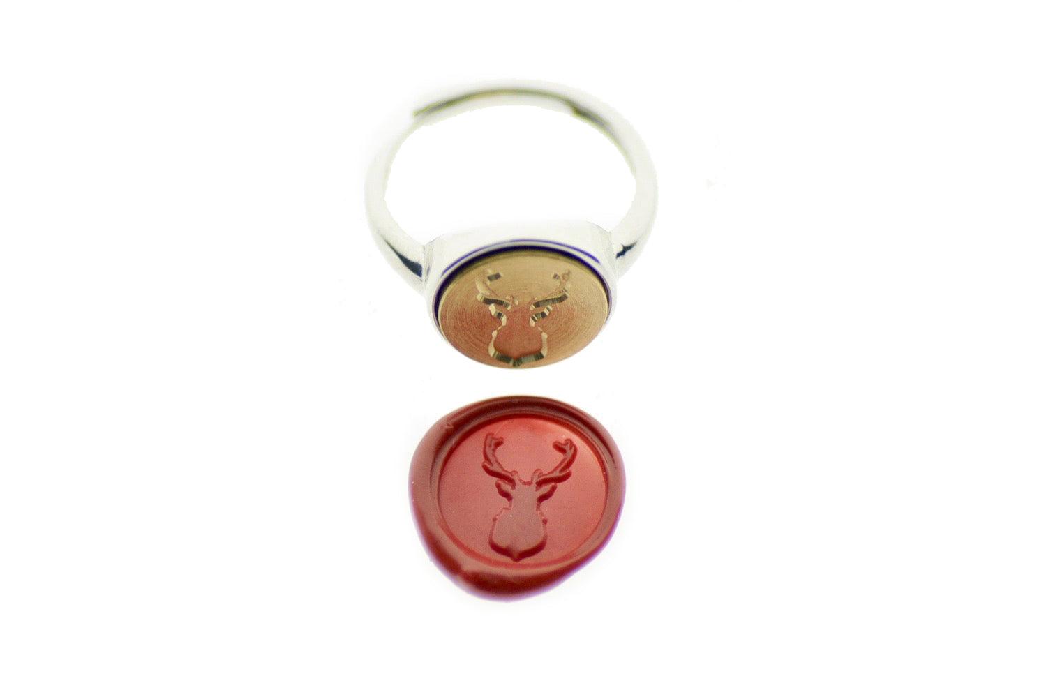 Antler Signet Ring - Backtozero B20 - 12m, 12mm ring, 12mn, Animal, Antler, Deer, deer stag, her, ring, signet ring, size 7, size 8, wax seal, wax seal ring