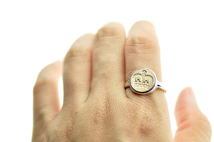 Royal Crown Signet Ring - Backtozero B20 - 12mm, 12mm ring, 12mn, Crown, her, ring, Royal, signet ring, Victorian, wax seal, wax seal ring