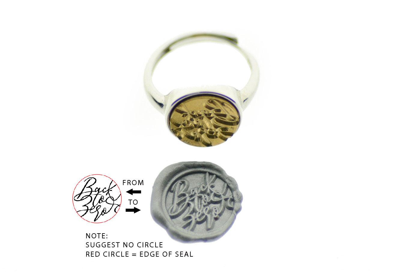 Design your own 12mm Minimal Signet Ring - Backtozero B20 - 12m, 12mm, 12mm ring, 12mn, bespoke, Custom, customsignet, Design Your Own, her, logo, ring, signet ring, size 7, size 8, wax seal, wax seal ring