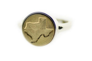 Home State Signet Ring - Backtozero B20 - 12mm, 12mm ring, 12mn, accessory, Fleur de Lis, him, jewelry, ring, signet ring, State, state map, state ring, wax seal, wax seal ring, wax seal stamp
