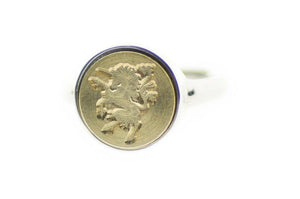 Unicorn Signet Ring - Backtozero B20 - 12mm, 12mm ring, 12mn, accessory, her, jewelry, Mythical Creatures, ring, signet ring, unicorn, wax seal, wax seal ring, wax seal stamp