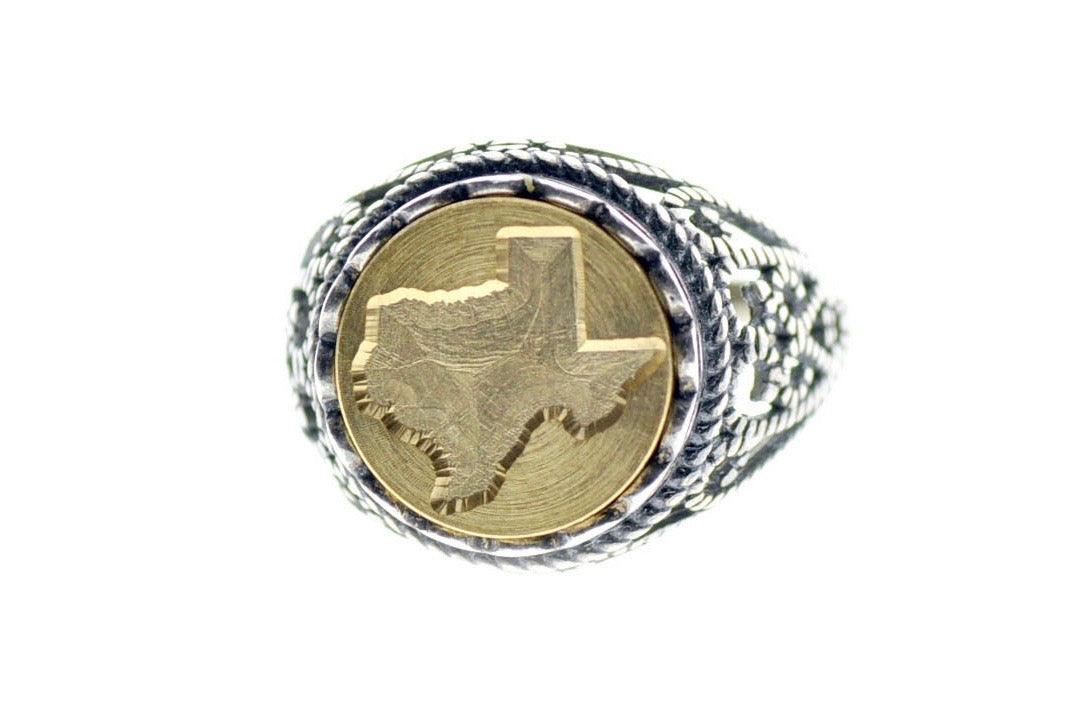 Home State Signet Ring - Backtozero B20 - 12l, 12mm, 12mm ring, accessory, her, jewelry, ring, signet ring, size 10, size 7, size 8, size 9, State, state map, state ring, wax seal, wax seal ring, wax seal stamp
