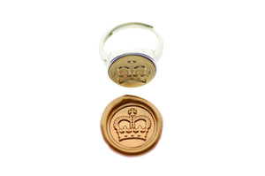 Royal Crown Signet Ring - Backtozero B20 - 14m, 14mm, 14mm ring, 14mn, accessory, Crown, her, jewelry, minimal, ring, Royal, signet ring, simple, size 10, size 7, size 8, size 9, wax seal, wax seal stamp