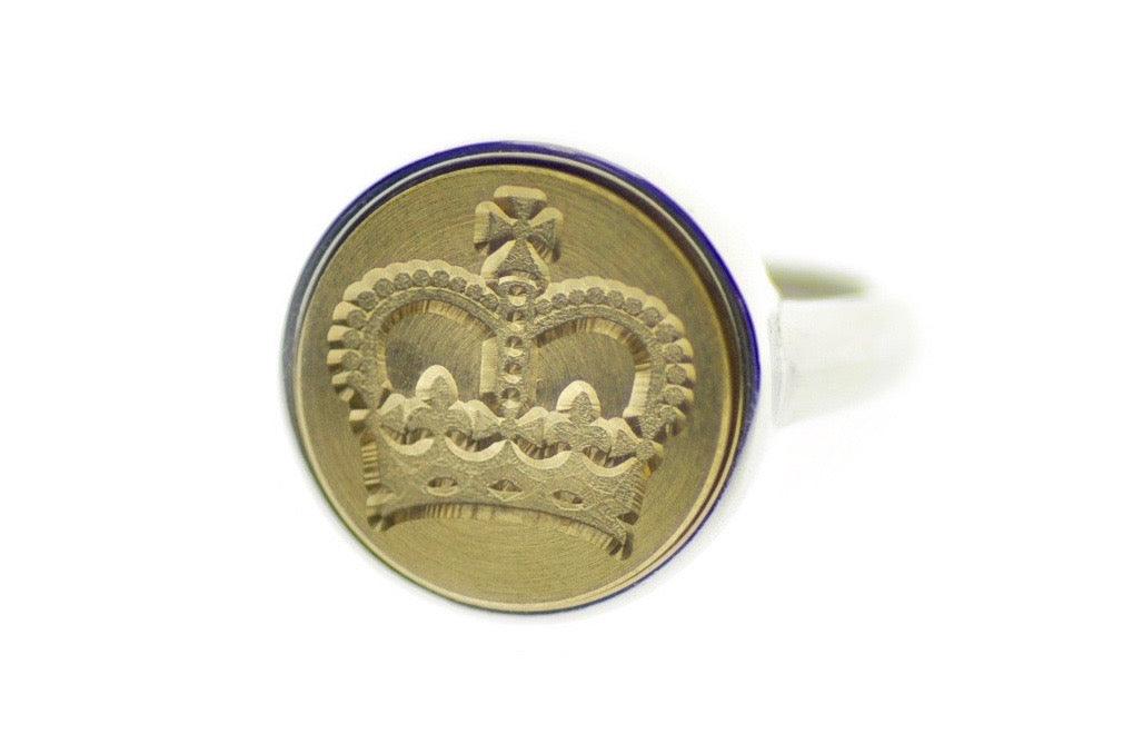 Royal Crown Signet Ring - Backtozero B20 - 14m, 14mm, 14mm ring, 14mn, accessory, Crown, her, jewelry, minimal, ring, Royal, signet ring, simple, size 10, size 7, size 8, size 9, wax seal, wax seal stamp
