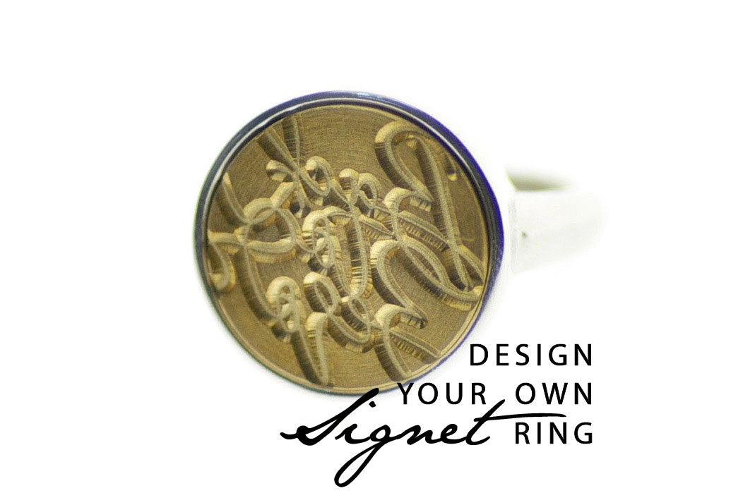 Design your own 14mm Minimal Signet Ring - Backtozero B20 - 14m, 14mm, 14mm ring, 14mn, accessory, bespoke, Custom, customsignet, Design Your Own, her, jewelry, logo, minimal, ring, signet ring, simple, size 10, size 6, size 7, size 8, size 9, wax seal, wax seal stamp