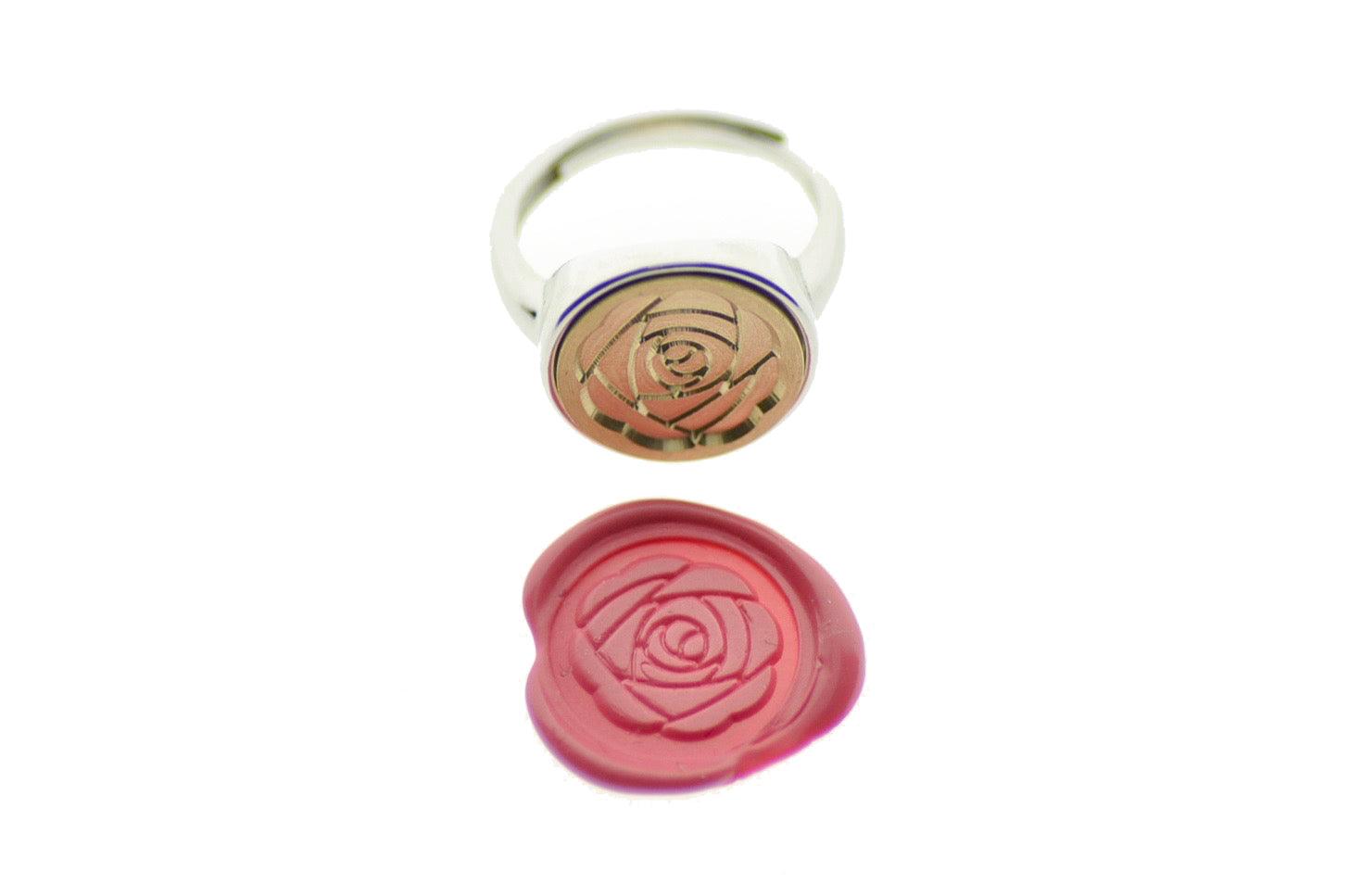 Peony Signet Ring - Backtozero B20 - 14m, 14mm, 14mm ring, 14mn, accessory, Botanical, floral, Flower, her, jewelry, minimal, Nature, peony, Plant, ring, signet ring, simple, size 10, size 7, size 8, size 9, wax seal, wax seal stamp