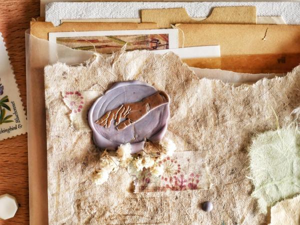 Hand Gesture Wax Seal Stamp Designed by Paper Pretty Ink - Backtozero B20 - collaboration, Deep Red, gesture, hand, hand gesture, handgesture, hands, oval, signaturehandle