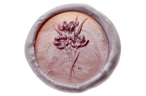 3D Tulip Wax Seal Stamp - Backtozero B20 - 3D, botanic, Botanical, Flower, flowers, genericlonghandle, Leaf, Leafs, Leaves, metallic lavender, Plant