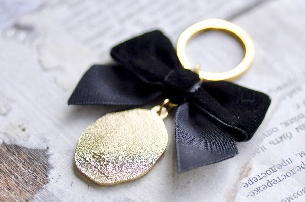 Message Wax Seal Keychain Black Bow Gold | Lily of the Valley