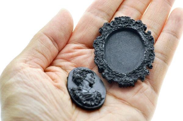 Frame & Cameo Silicon Mold - Backtozero B20 - frame, mold, motif, newarrivals, silicon, silicon mold, Victorian