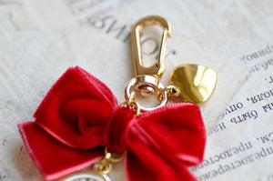 Message Wax Seal Charm Keychain Red Bow & Heart | Lily of the Valley