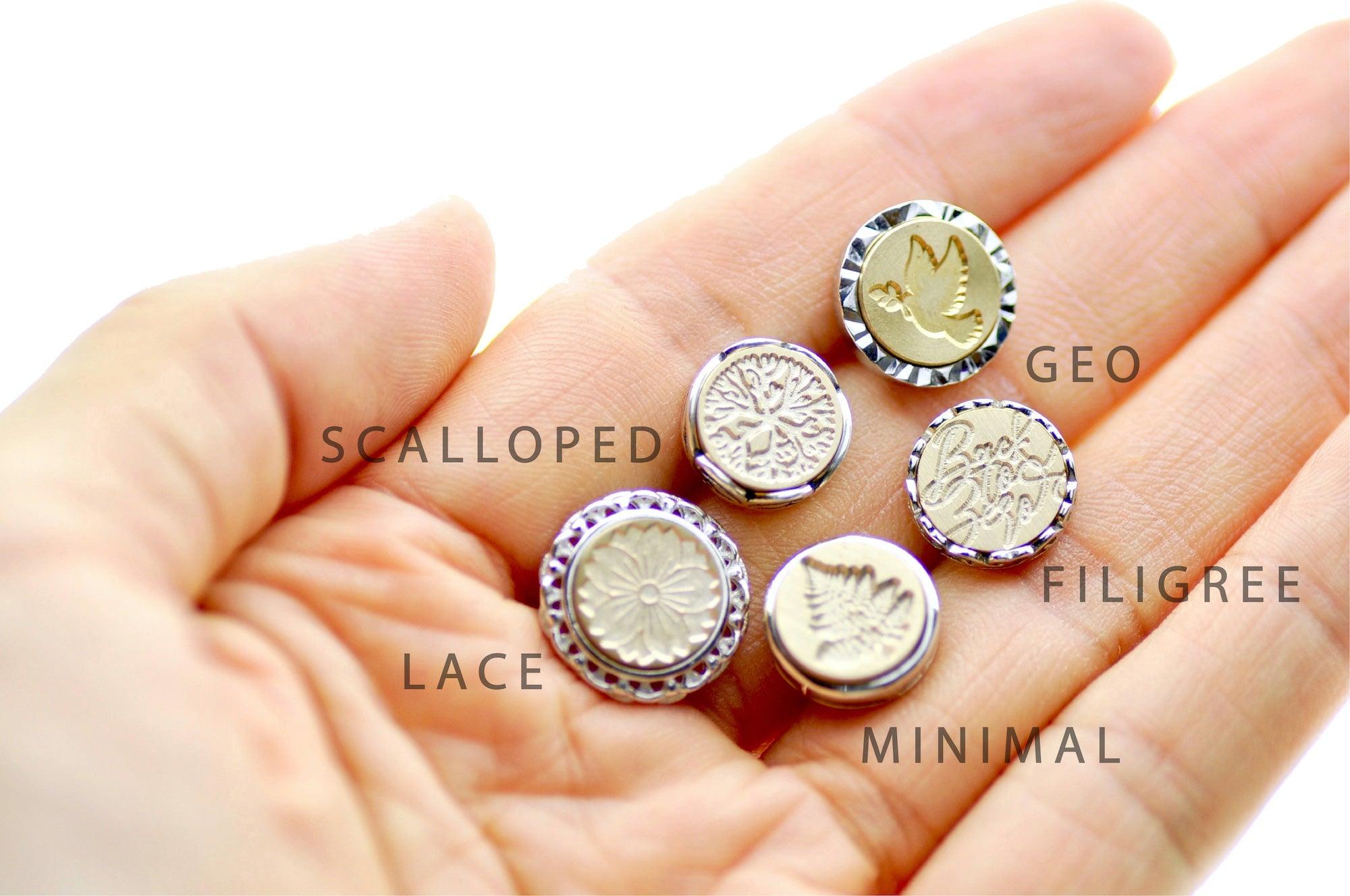 Unicorn Geo Signet Earrings - Backtozero B20 - brass, earrings, geo, geoearrings, signet, silver, stud, stud earrings