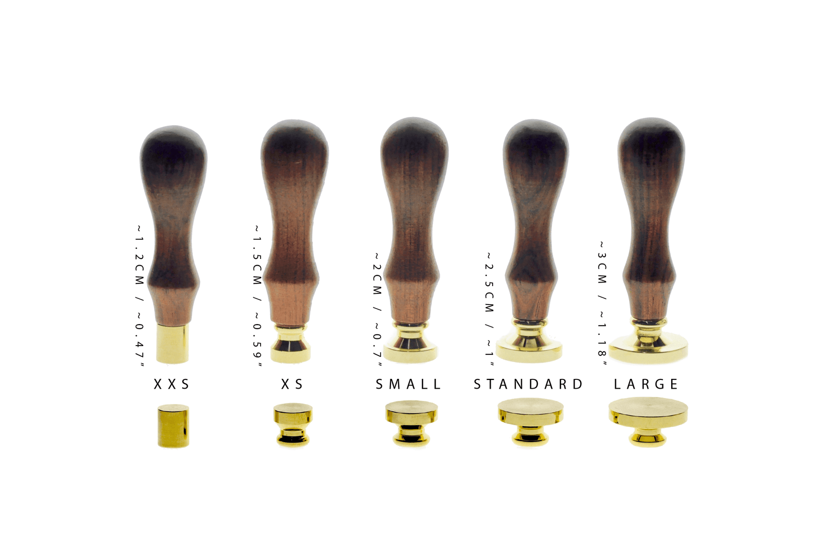 Blank Wax Seal Stamp | Available in 5 Sizes - Backtozero B20 - 1.2cm, blankseal, brass seal, mini, tiny