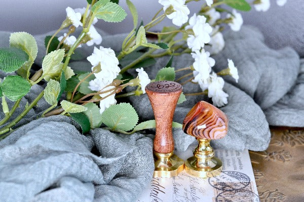 OOAK Carnelian Agate Wax Seal Handle - Backtozero B20 - agate, Amethyst, crystal, handle, quartz
