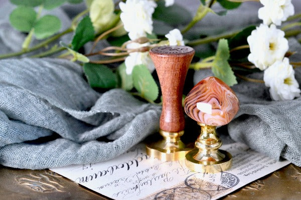 OOAK Carnelian Agate Wax Seal Handle - Backtozero B20 - agate, Amethyst, crystal, handle, quartz