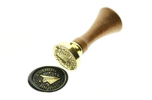 Let Your Dreams Take Flight Wax Seal Stamp - Backtozero B20 - black, gold, gold dust, gold powder, message, Origami, paper boat, paper plane, plane, Signature, signaturehandle, star, stars, words