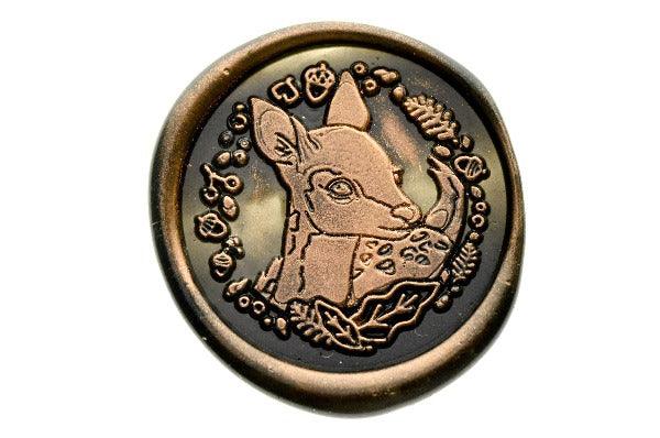 Animal Tales II Deer Wax Seal Stamp Designed by Vintage Paper Garden - Backtozero B20 - acorn, animal, animal tales, bambi, collaboration, copper dust, copper powder, Deer, hana, hana t, metallic, metallic powder, newarrivals, Signature, signaturehandle, Woodland, Woodland Animal