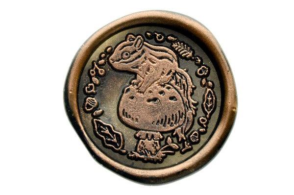 Animal Tales II Squirrel Wax Seal Stamp Designed by Vintage Paper Garden - Backtozero B20 - acorn, animal, animal tales, collaboration, copper dust, copper powder, hana, hana t, metallic, newarrivals, Signature, signaturehandle, Woodland, Woodland Animal