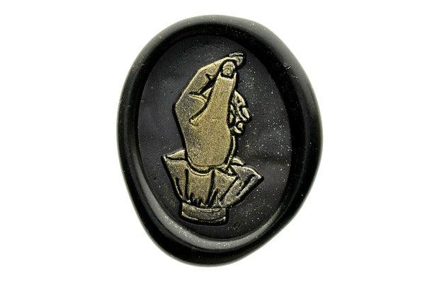 Hand Gesture Sleeves Wax Seal Stamp | B | Designed by Vintage Paper Garden - Backtozero B20 - collaboration, gold dust, gold metallic powder, gold powder, hailey, hana, hand, hand gesture, handgesture, newarrivals, oval, paper pretty ink, paperprettyink, Signature, signaturehandle, sleeve