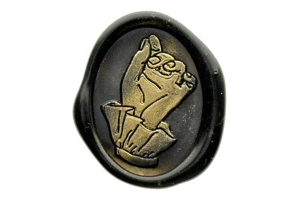 Hand Gesture Sleeves Wax Seal Stamp | A | Designed by Vintage Paper Garden - Backtozero B20 - collaboration, gold dust, gold metallic powder, gold powder, hailey, hana, hand, hand gesture, handgesture, newarrivals, oval, paper pretty ink, paperprettyink, Signature, signaturehandle, sleeve