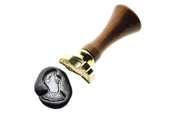 Hand Gesture Filigree Sleeves Wax Seal Stamp | B | Designed by Vintage Paper Garden - Backtozero B20 - collaboration, hailey, hand, hand gesture, handgesture, Metallic, newarrivals, paper pretty ink, paperprettyink, signaturehandle, silver dust, silver powder