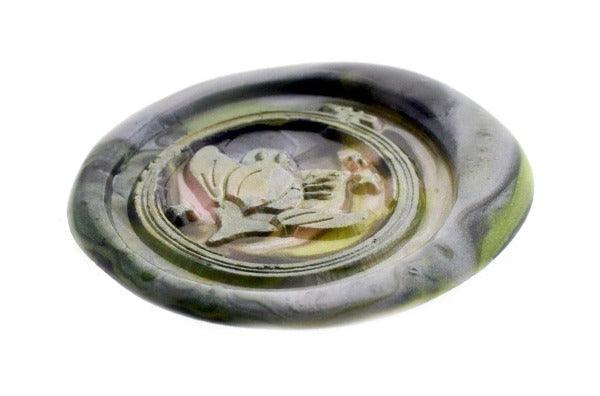 Embroidery Hoop Plum Blossom Wax Seal Stamp Designed by Petra - Backtozero B20 - 2 layer, 2 layers, 2 level, 2layer, 2layers, 2level, 2levels, Botanical, collaboration, Embroidery, Embroidery Hoop, Flower, marble, marble wax, mixed wax, Nature, Signature, signaturehandle