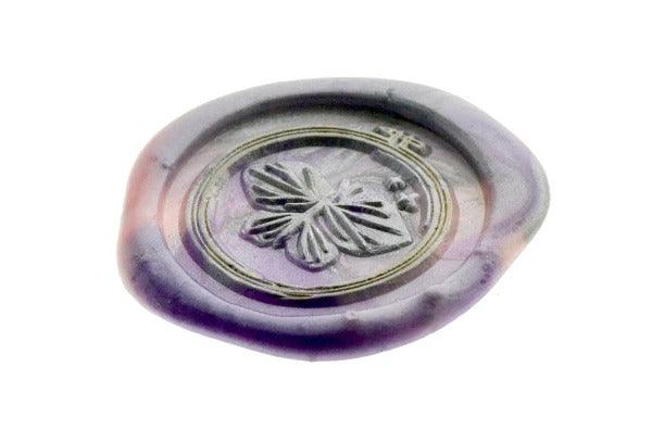 Embroidery Hoop Butterfly Wax Seal Stamp Designed by Petra - Backtozero B20 - 2 layer, 2 layers, 2 level, 2layer, 2layers, 2level, 2levels, butterfly, collaboration, Embroidery, Embroidery Hoop, marble, marble wax, mixed wax, Signature, signaturehandle