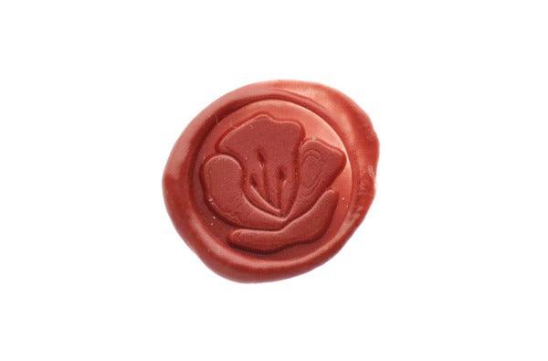 Poppy Wax Seal Stamp Designed by Petra - Backtozero B20 - 1.2cm, collaboration, floral, Flower, mini, Nature, Palm Red, petra, poppy, tiny
