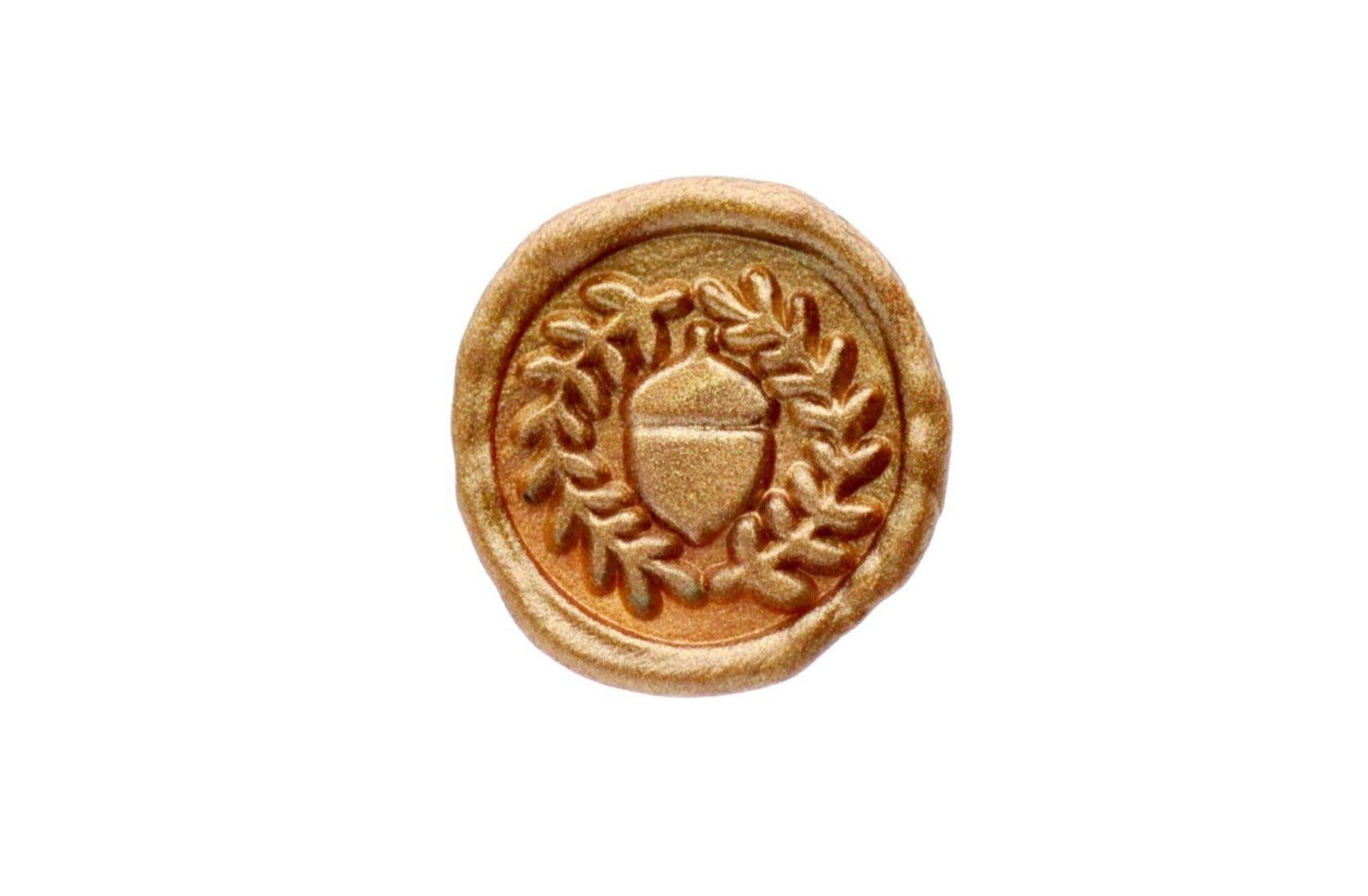 Acorn Wax Seal Stamp Designed by Petra - Backtozero B20 - 1.2cm, acorn, collaboration, Copper Gold, mini, Nature, petra, tiny