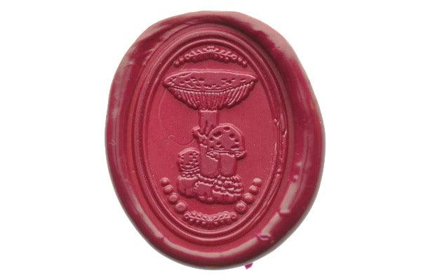 Kinoko Mushrooms Wax Seal Stamp Designed by Vintage Paper Garden - Backtozero B20 - collaboration, Copper, hana, hana t, Kinoko, Metallic, mushroom, oval, Signature, signaturehandle