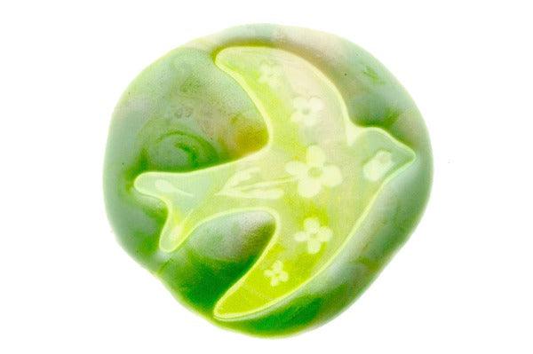 Swallow Die Cut Wax Seal Stamp Designed by Petra - Backtozero B20 - Bird, botanical, collaboration, die cut, diecut, Flower, green, marble, marble wax, mixed wax, moss, pearl white, Signature, signaturehandle