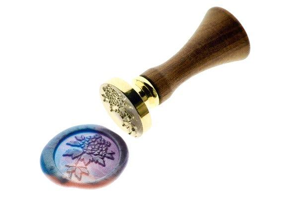 Hydrangea Stem Wax Seal Stamp - Backtozero B20 - blossom, blue, Botanical, floral, Flower, lavender, marble, marble wax, metallic, metallic pink, mixed wax, Nature, pink, purple, Signature, signaturehandle, sky blue