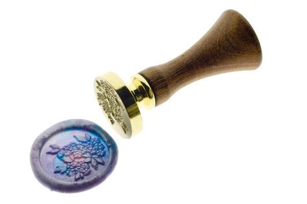 Hydrangea Bush Wax Seal Stamp - Backtozero B20 - blossom, blue, Botanical, floral, Flower, lavender, marble, marble wax, metallic, metallic pink, mixed wax, Nature, pink, purple, Signature, signaturehandle, sky blue
