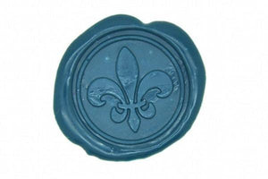 Fleur de Lis Wax Seal Stamp - Backtozero B20 - Deco, Decorative, Fleur de Lis, french, genericlonghandle, Green