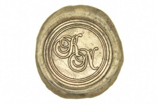 Double Script Initials Wax Seal Stamp - Backtozero B20 - 2 initials, 2initials, Copper, double, Double Initials, genericlonghandle, Initial, Letter, Letters, Monogram, Personalized, Two initials, Wedding