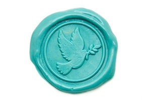 Dove Wax Seal Stamp | Available in 4 Sizes - Backtozero B20 - 1.2cm, Bird, dove, Holidays, Manual recommendation, mini, peace, Signature, signaturehandle, tiny, Turquoise
