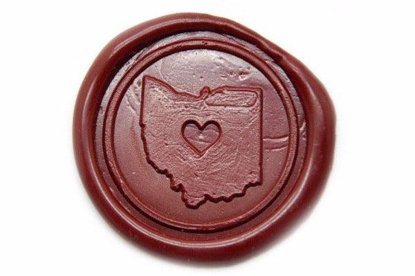 Heart your State Wax Seal Stamp - Backtozero B20 - heart, Love, Personalized, Signature, signaturehandle, State, usa