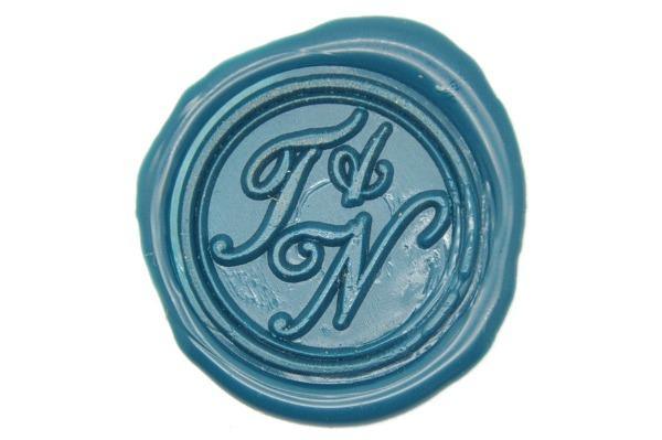 Double Initials Ampersand Wax Seal Stamp - Backtozero B20 - 2 initials, 2initials, Ampersand, and, Double Initials, genericlonghandle, Green, Initial, Letter, Letters, monogram, Personalized, Two initials, Wedding