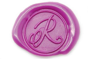Calligraphy Initial Wax Seal Stamp - Backtozero B20 - 1 initial, 1initial, Calligraphy, Fuchsia, genericlonghandle, Letter, Monogram, One Initial, Personalized