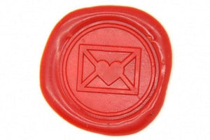Love Letter Wax Seal Stamp - Backtozero B20 - envelope, genericlonghandle, heart, Heart Bead, Holidays, Letter, mail, Red