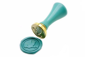 Dove Wax Seal Stamp | Available in 4 Sizes - Backtozero B20 - 1.2cm, Bird, dove, Holidays, Manual recommendation, mini, peace, Signature, signaturehandle, tiny, Turquoise