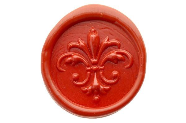 3D Fleur de Lis Wax Seal Stamp - Backtozero B20 - 3D, Deco, Decorative, fleur, Fleur de Lis, french, genericlonghandle, Red