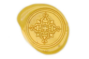Decorative Filigree Wax Seal Stamp - Backtozero B20 - Deco, Decorative, genericlonghandle, Gold