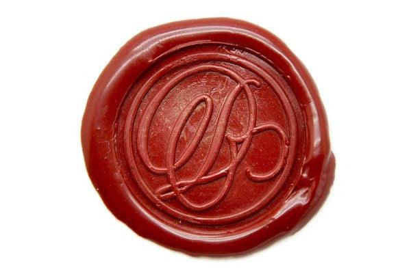 Suzanne Cunningham Calligraphy D Wax Seal Stamp | Available in 4 Sizes - Backtozero B20 - 1 initial, 1.2cm, 1initial, Calligraphy, collaboration, Deep Red, mini, Monogram, One initial, Personalized, signature, signaturehandle, Suzanne Cunningham, tiny