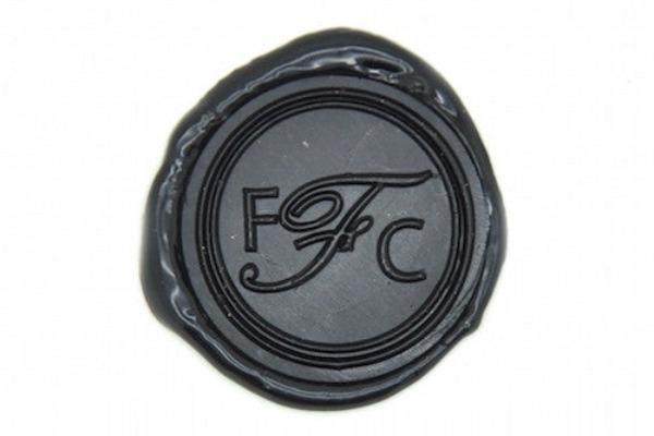 Triple Initials Monogram Wax Seal Stamp - Backtozero B20 - 3 initials, 3initials, Black, genericlonghandle, Initial, Monogram, Personalized, Three initials, Triple Initials, Wedding