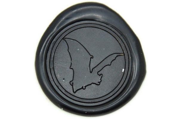 Bat Wax Seal Stamp - Backtozero B20 - Animal, Bat, Black, genericlonghandle, Halloween