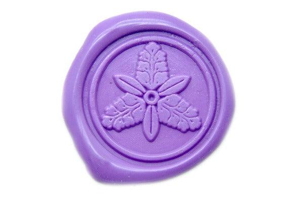 Japanese Kamon Floral Deco Wax Seal Stamp - Backtozero B20 - Botanical, Decorative, Japanese, japanese family crest, Kamon, Lavender, Nature, Plant, Signature, signaturehandle