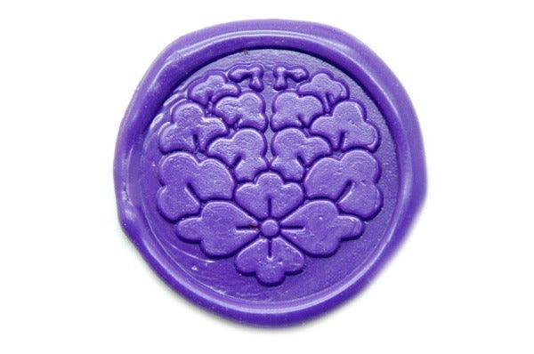 Japanese Kamon Hanabishi Floral Deco Wax Seal Stamp - Backtozero B20 - Botanical, Decorative, floral, Flower, Japanese, japanese family crest, Kamon, Nature, Purple, Signature, signaturehandle