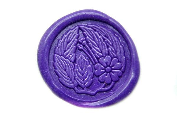 Japanese Kamon Sakura Wax Seal Stamp - Backtozero B20 - Botanical, cherry blossom, floral, Flower, Japanese, japanese family crest, Kamon, Nature, Plant, sakura, Signature, signaturehandle